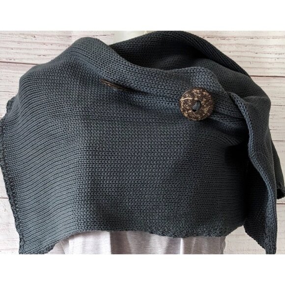 Avalin Knitwear USA Women's Multi-Way Knitwear Wrap Scarf Gray Cotton 70 * 18" - Picture 6 of 10